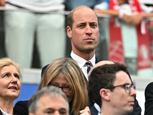 Britain's Prince William, Prince of Wales attends the UEFA Euro 2024 Group C football match between Denmark and England at the Frankfurt Arena in Frankfurt am Main on June 20, 2024. (Photo by JAVIER SORIANO / AFP)