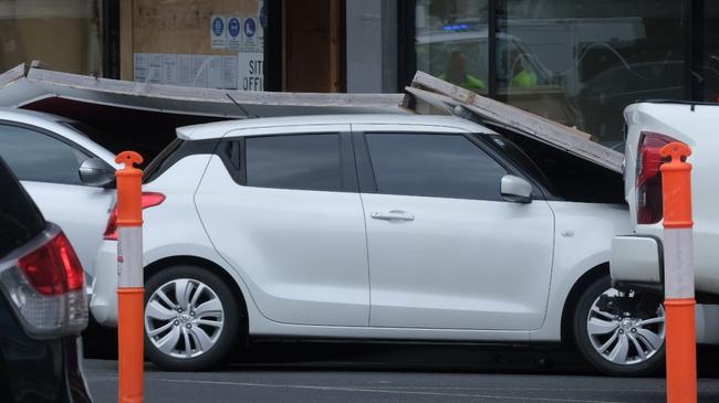 A lane of Moorabool St was closed as crews worked at the scene. Picture: Shaun Viljoen