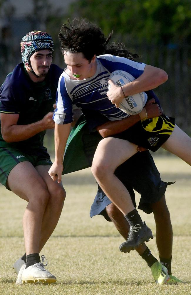 Cowboys Cup Schoolboys Football at Kern Brothers Drive. Townsville High against Pimlico High. Picture: Evan Morgan