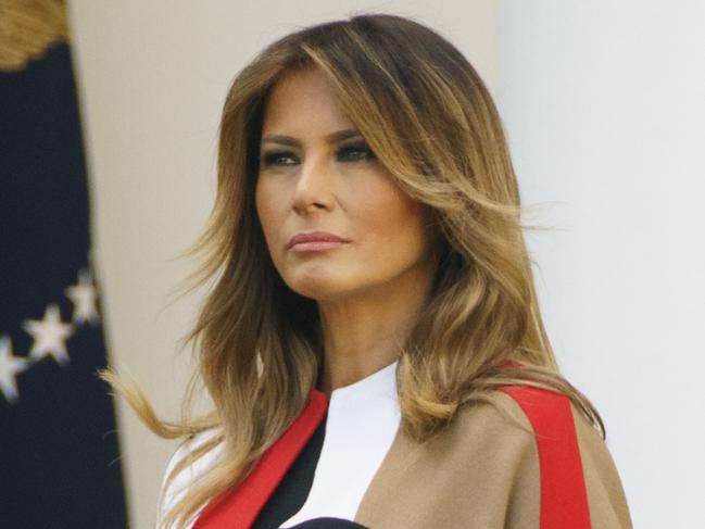 First lady Melania Trump participates in a ceremony to pardon the National Thanksgiving Turkey in the Rose Garden of the White House in Washington, Tuesday, Nov. 20, 2018. (AP Photo/Carolyn Kaster)