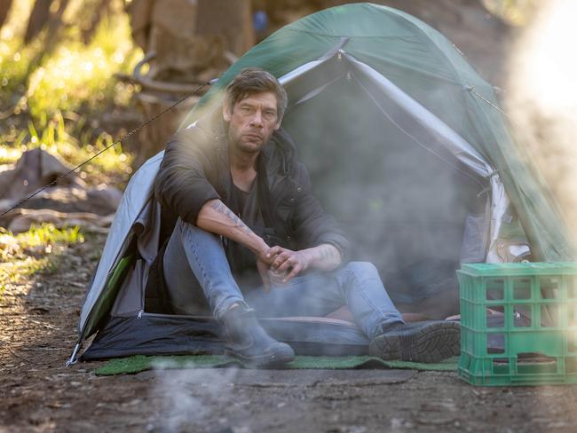 Lindsay Harrison Randall is living rough on the banks of the Goulburn River. Picture: Jason Edwards