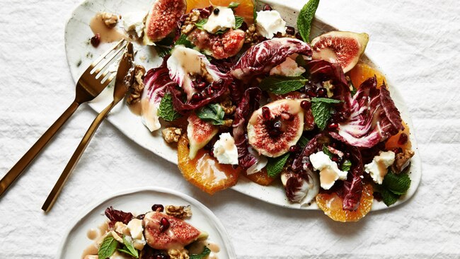 Fig, Pomegranate, Radicchio, Orange and Feta Salad