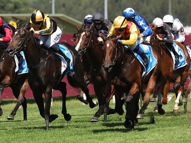 SYDNEY, AUSTRALIA - MARCH 15: Kerrin McEvoy riding Memo win Race 4 Racing And Sports Magic Night Stakes during "Chandon Ladies Day" - Sydney Racing at Rosehill Gardens on March 15, 2025 in Sydney, Australia. (Photo by Jeremy Ng/Getty Images)