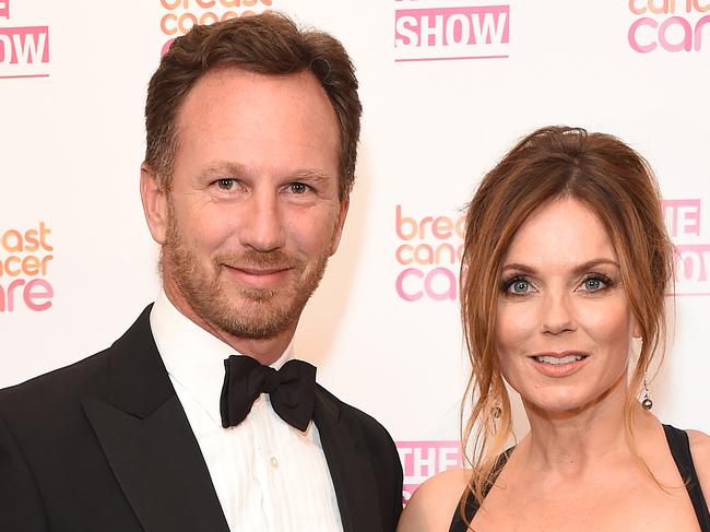 FILE - Geri And Christian Horner Welcome Their First Child Together LONDON, ENGLAND - OCTOBER 07:  Geri Halliwell with Christian Horner at Breast Cancer Care's London fashion show at Grosvenor House Hotel to launch Breast Cancer Awareness Month, on October 7, 2015 in London, England.  (Photo by Tabatha Fireman/Getty Images for Breast Cancer Care)