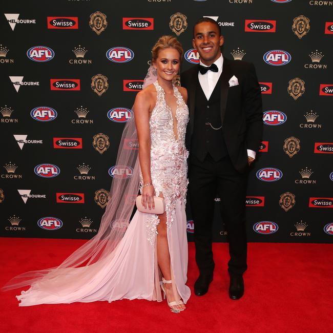 Gold Coast’s Touk Miller and Maddie Leek. Picture: Michael Klein