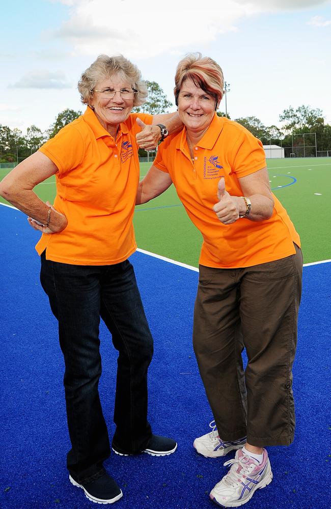 Vicki Warren and Kathy Rogers, looking forward to the Queensland Women's Masters Championships in 2014. Photo: Robyne Cuerel/Fraser Coast Chronicle