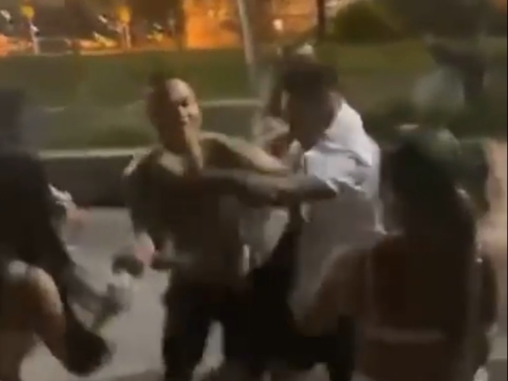 The fight was filmed by bystanders and posted on Instagram.