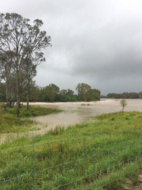 Sandy Creek, Balberra broke its banks at Sarah Davis's place on April 13, 2017.