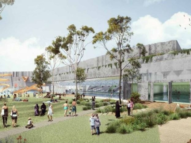 Leisure Centre shown as part of the Woodward Place Masterplan. Picture: Terrior architecture