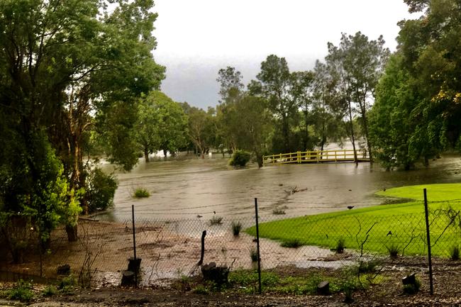 Flooding at Carrara. Picture: Glenn Hampson