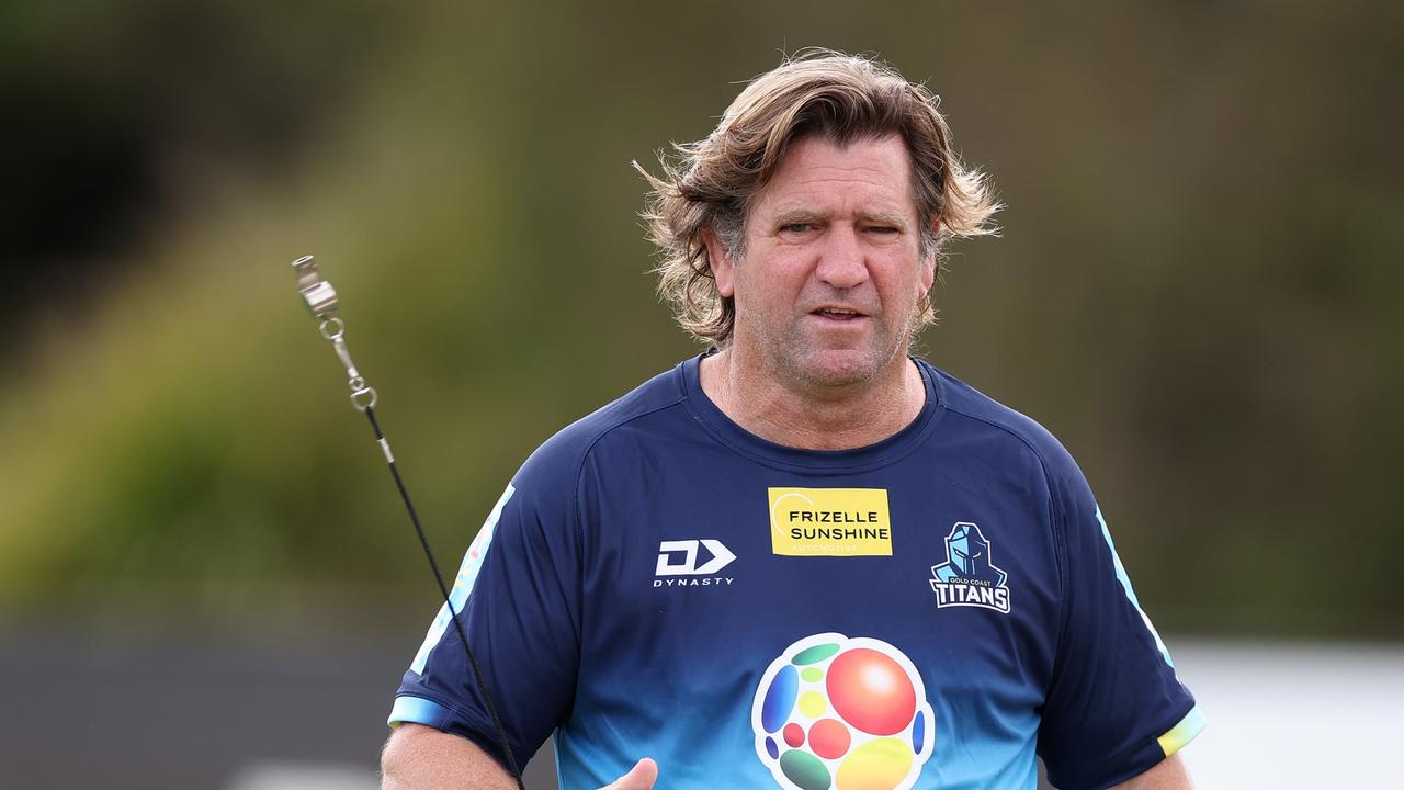 Des Hasler doesn’t want his Titans to be frustrated after they lost a game they should have easily won to fall to last spot on the ladder. Picture: Chris Hyde/Getty Images