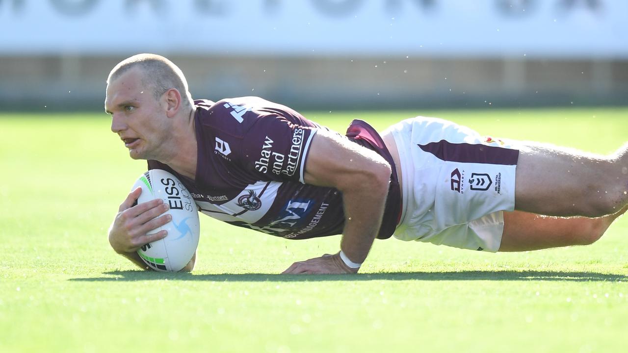 Tom Trbojevic scores his millionth try of 2021.