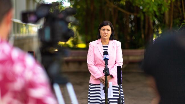 Attorney-General Natasha Fyles has defended the government’s decision to bypass debate when parliament resumes tomorrow to pass key coronavirus legislation, insisting it had to be done due to ‘extraordinary’ circumstances. Picture: Che Chorley