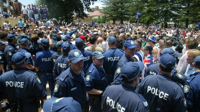 The Cronulla riots shocked Australia, but gave impetus to the police push for a Middle Eastern crime squad. Picture: Gary Ramage