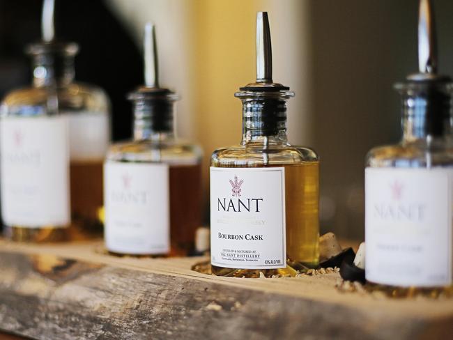 Selection of Whiskys from the Nant Distillery. The Nant distillery near Bothwell during the due-dilligence audit in preparation for Australian Whisky Holdings Limited taking possession. Picture: MATHEW FARRELL