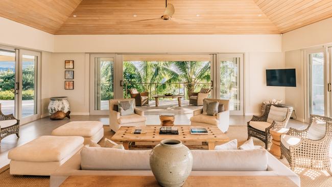 The main living area of the Astrolabe residence on Kokomo Private Island.