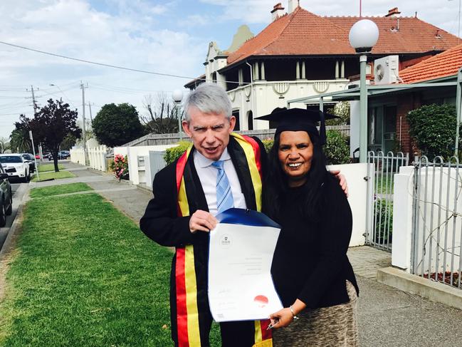 Megan Krakouer with Nick Silberstein, the family GP who encouraged her to go to university. Picture: supplied