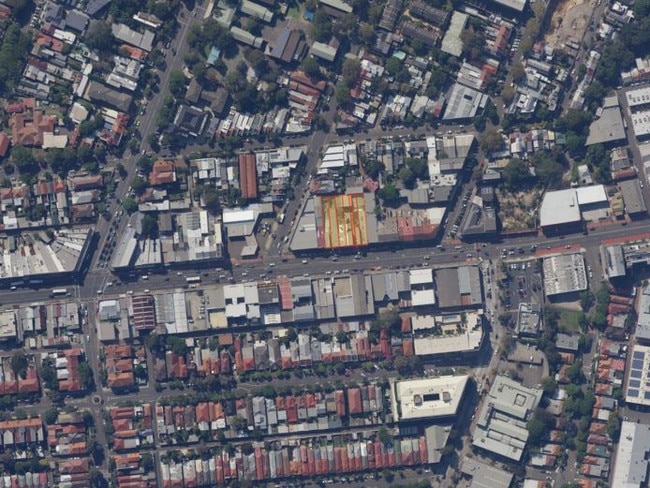 Ariel view of Pyrmont road corridor