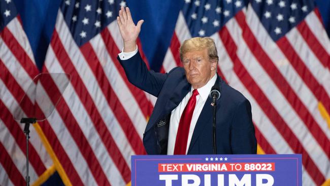 Former US President and 2024 presidential hopeful Donald Trump in Richmond, Virginia. Picture: Saul Loeb/AFP