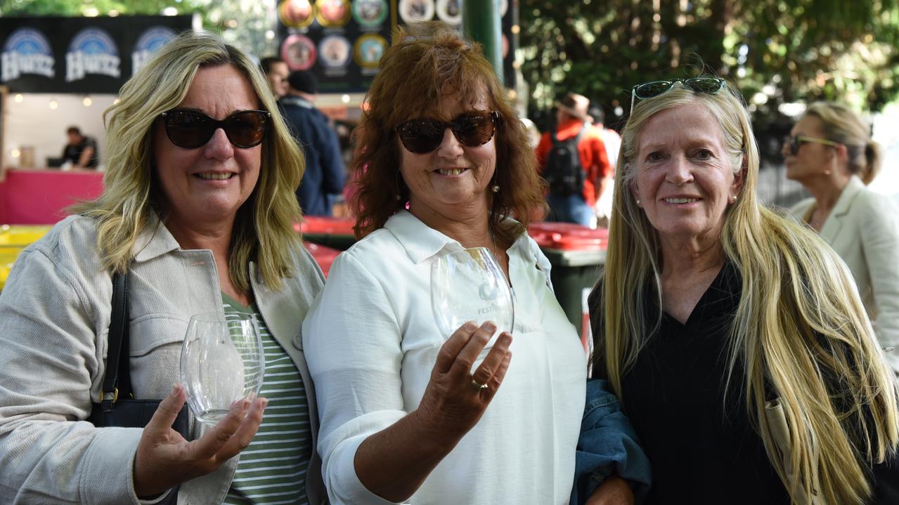 Di Bosveld, Helen Buist and Ans Jongeling at City Park on Day 1 of Launceston's Festivale. Picture: Alex Treacy