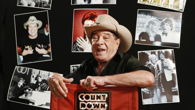 Molly Meldrum loved music first and foremost, together with St Kilda AFL club. Picture: David Caird