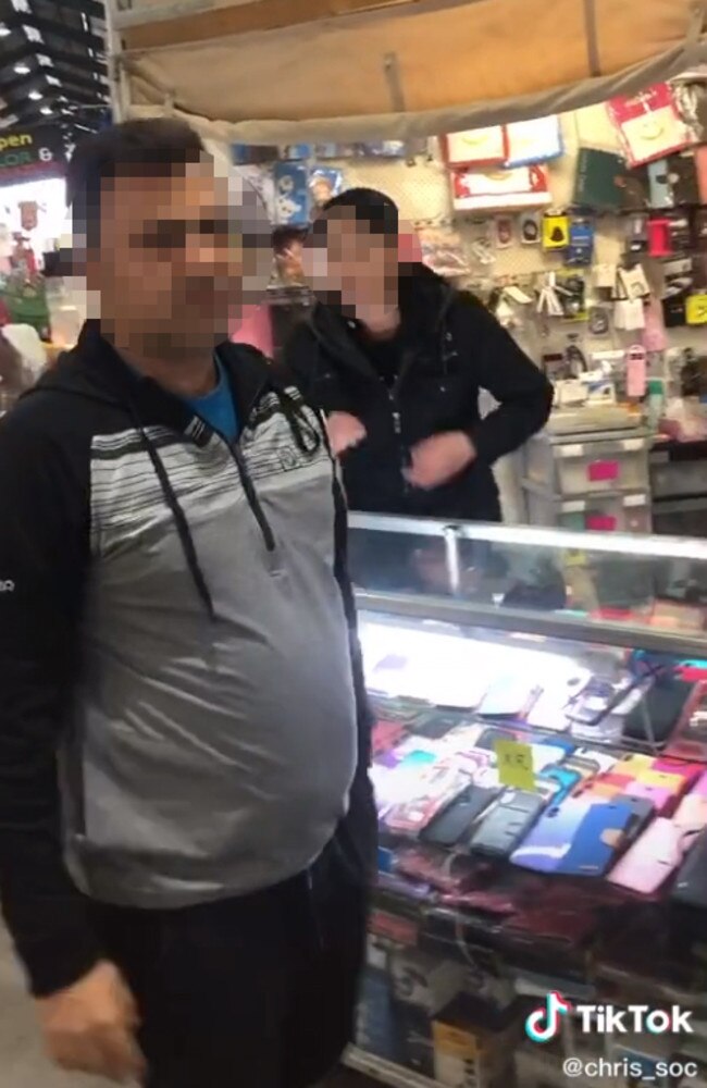 The stall worker berates the customer, telling him to ‘shut the f**k up before I smash your head in’. Video: chris_soc/TikTok