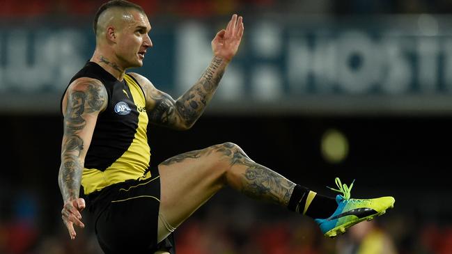 Dusty was a deadeye in front of the big sticks. Picture: AFL Photos/Getty Images