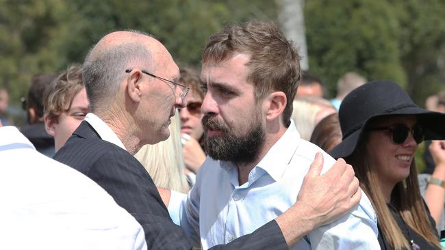 Danielle's brother Brendon Easey at her funeral. Picture by Peter Lorimer.