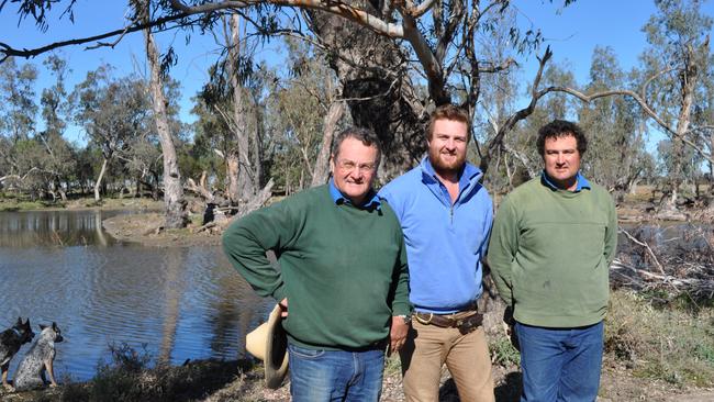 David, Sam and Tom Coulton of Morella Agriculture at Boggabilla, NSW. Picture: Sourced