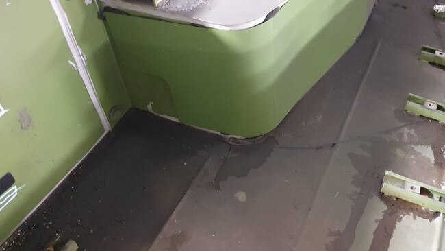 Cracks on the inner west light rail trams. Picture: Supplied