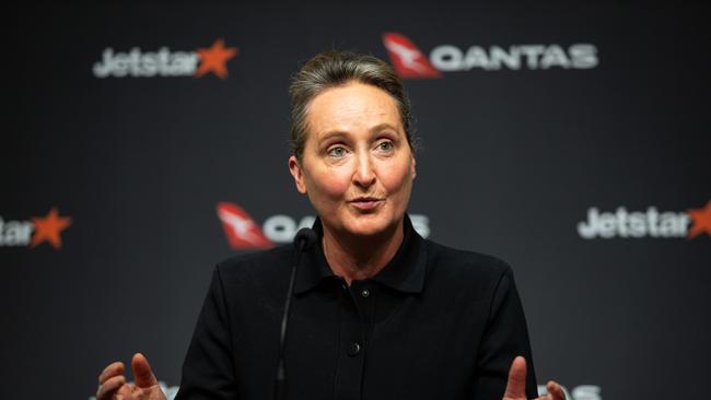 Incoming CEO Vanessa Hudson, who will take over from Joyce when he departs in November, has not been seen as the airline took a beating on multiple fronts this week. Picture: NCA NewsWire / Christian Gilles