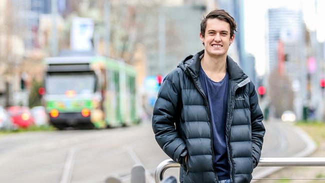 Uni student Conor McKee, 22, doesn’t need a car. Picture: Tim Carrafa