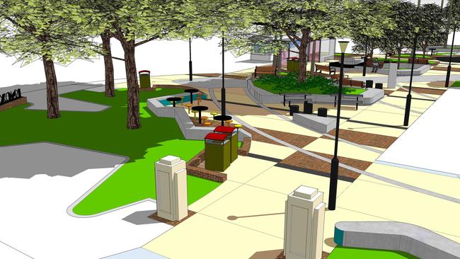 An artist's impression of the planned upgrades to Knox Park in Murwillumbah.