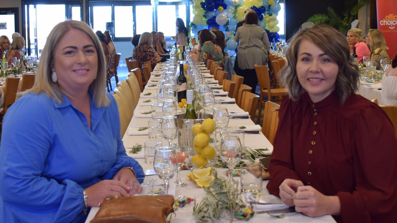 Lauren Pott and Fiona Eisenmenger at the Dalby Diehards Ladies Long Lunch 2022. Picture: Emily Devon.