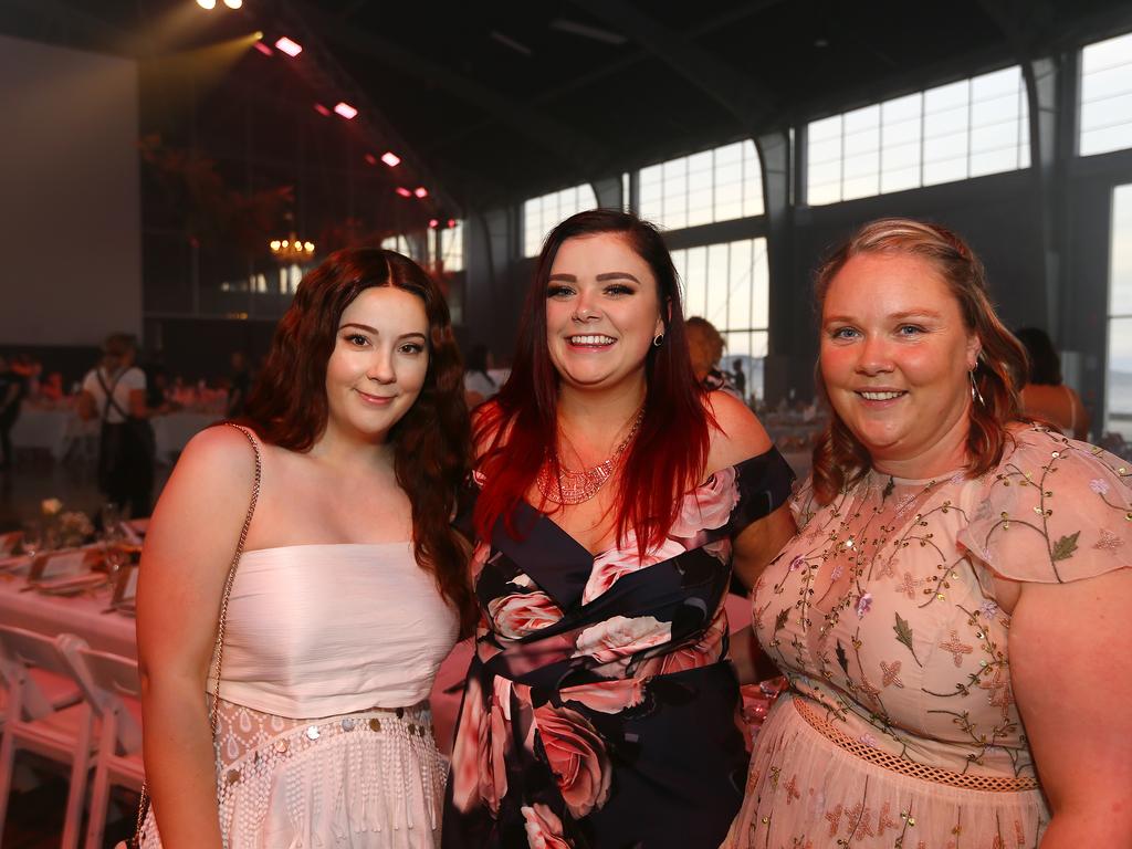 SOCIALS - Be Hers - change lives, end slavery event / ball at PW3, Hobart last night. (L-R) Lauren De Smit of Kingston, Amiee Stubley of Dynnyrne, Susan Reid of Lower Snug. Picture: MATT THOMPSON