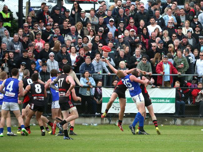 Action from last season’s Nepean league grand final. Picture: Mark Dadswell