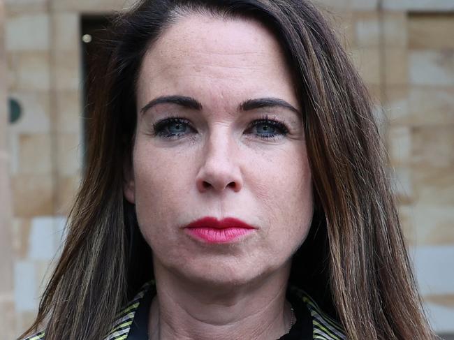 ADELAIDE, AUSTRALIA - NewsWire Photos November 1 2022: The estranged wife of construction union boss John Setka, Emma Walters is seen outside the Adelaide Magistrates Court. NCA NewsWire / David Mariuz