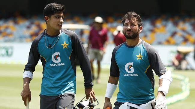 Naseem Shah (left) and Yasir Shah at the Gabba. (Photo by Ryan Pierse/Getty Images)