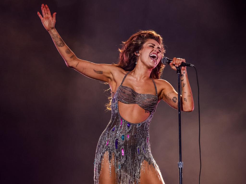 Miley Cyrus performs onstage during the 2024 Grammy Awards in February. Picture: John Shearer/Getty Images