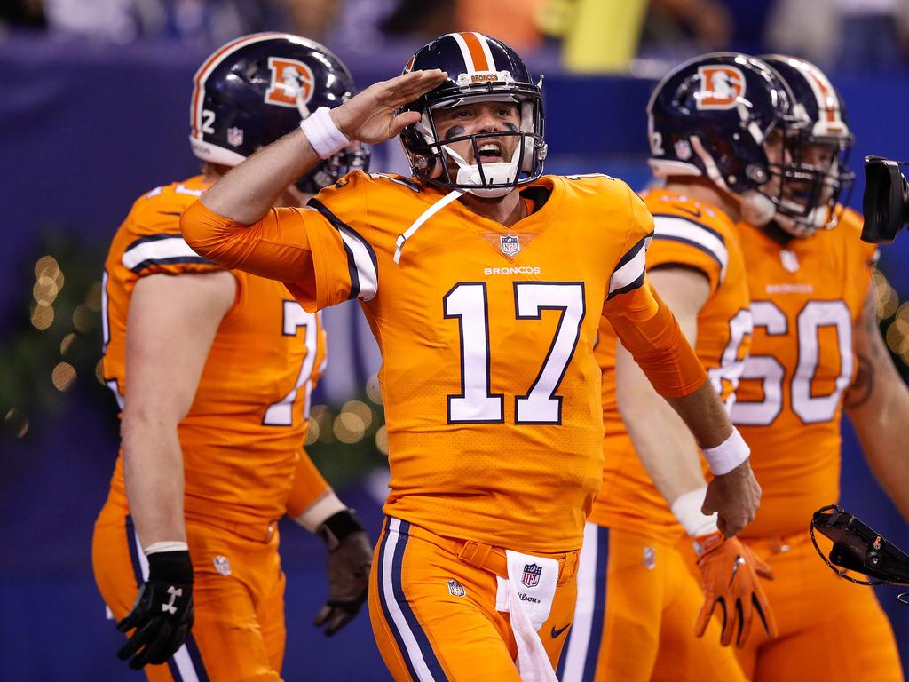 Brock Osweiler celebrates a touchdown against the Indianapolis Colts. Picture: Joe Robbins/Getty Images/AFP