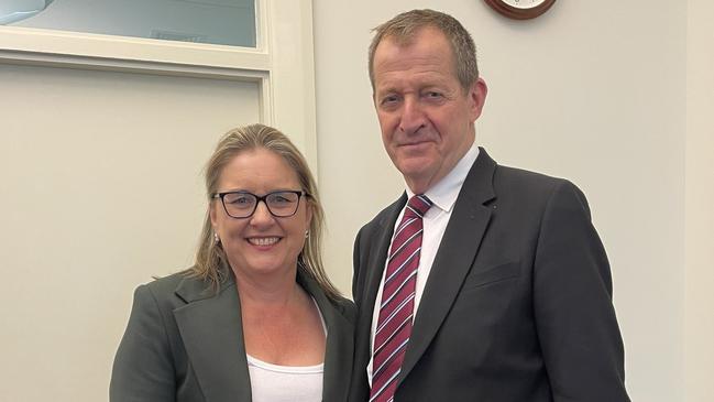 Alastair Campbell with Jacinta Allan