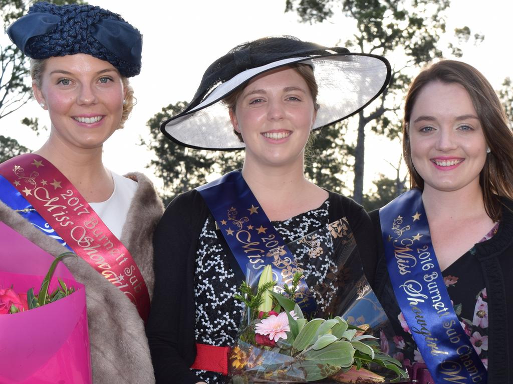 At the 2017 Burnett Sub-Chamber judging at Teebar Mundubbera's Hannah Allan was runner up with winner Gin Gin's Sarah Christmass, who was sashed by Miss Showgirl 2016 Kristin Carroll of Mt Perry.