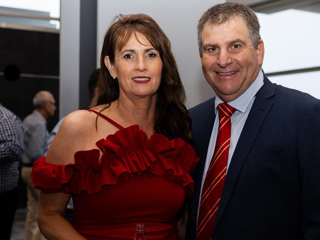 Ben Hayes and Nicole Hayes from Undoolya station Alice Springs at the 2025 NTCA and AACo Gala Dinner at the Darwin Convention Centre. Picture: Pema Tamang Pakhrin