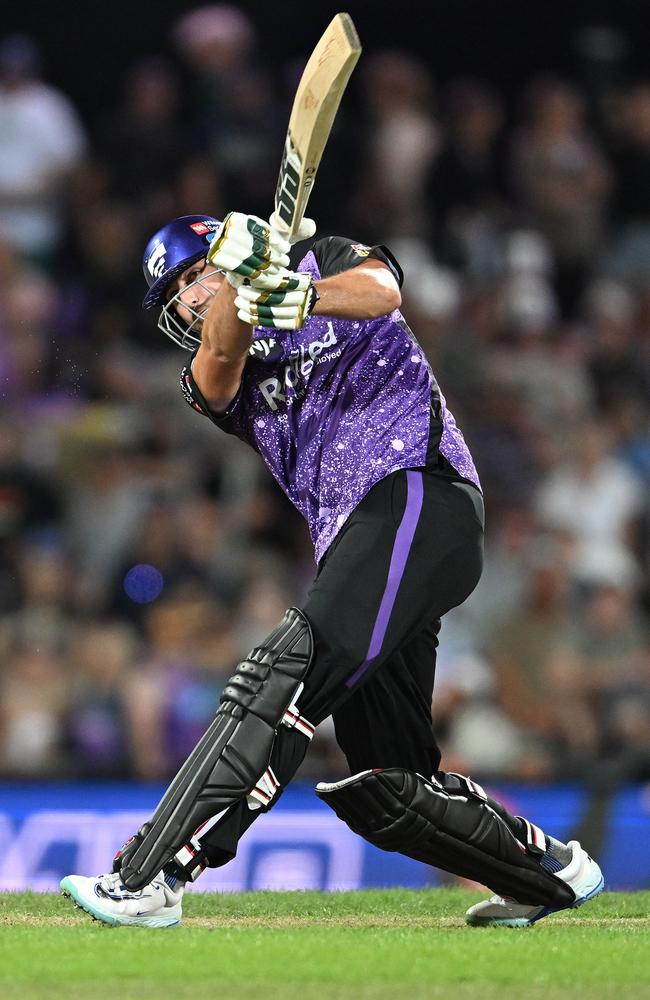 Tim David launched six big sixes into the stands for the Hurricanes. Picture: Getty Images