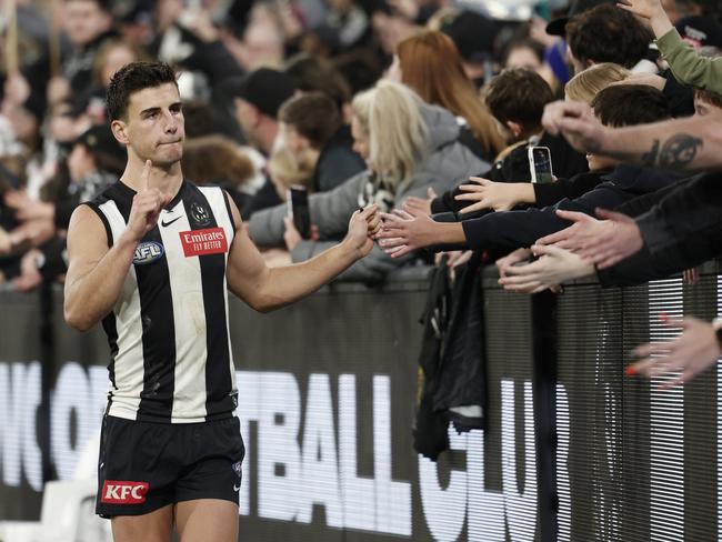 Nick Daicos after Collingwood’s win. Picture: Daniel Pockett/Getty Images