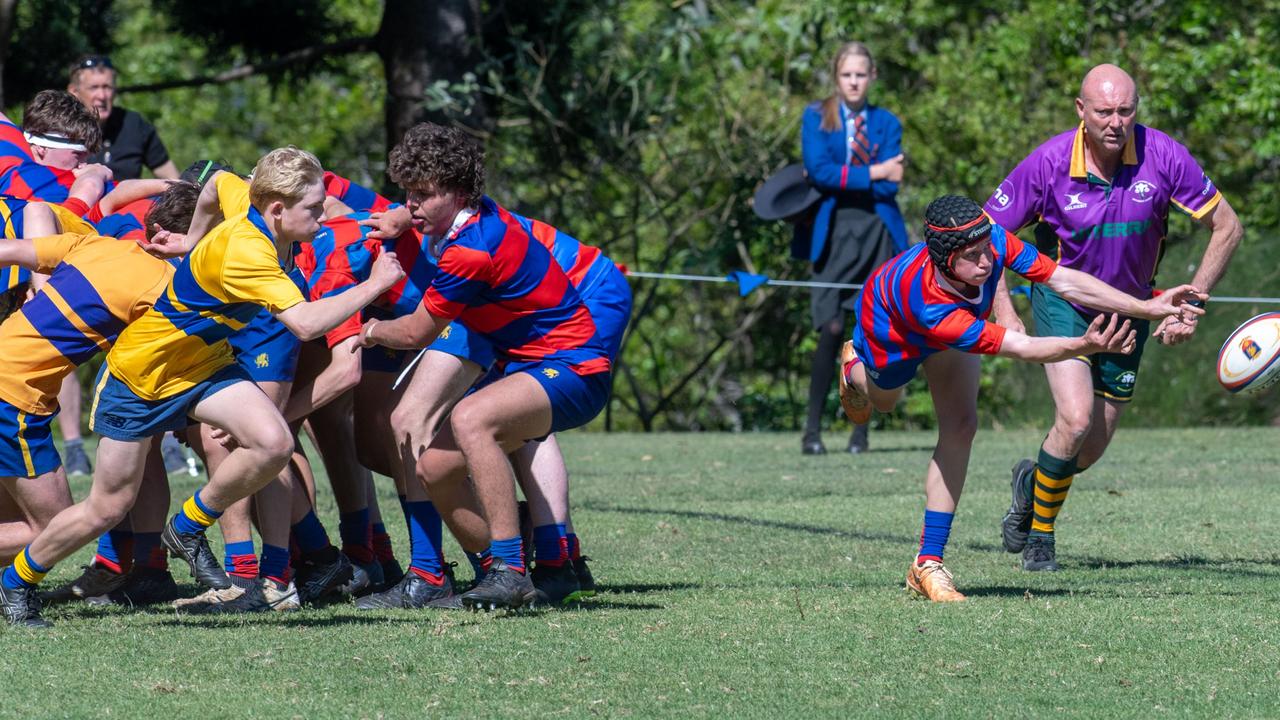 Downlands 16B vs TGS 16B. 2024 O'Callaghan Cup day at Downlands College. Photo by Nev Madsen