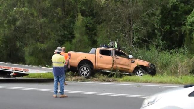 Ute, caravan retrieved after Bruxner Highway crash