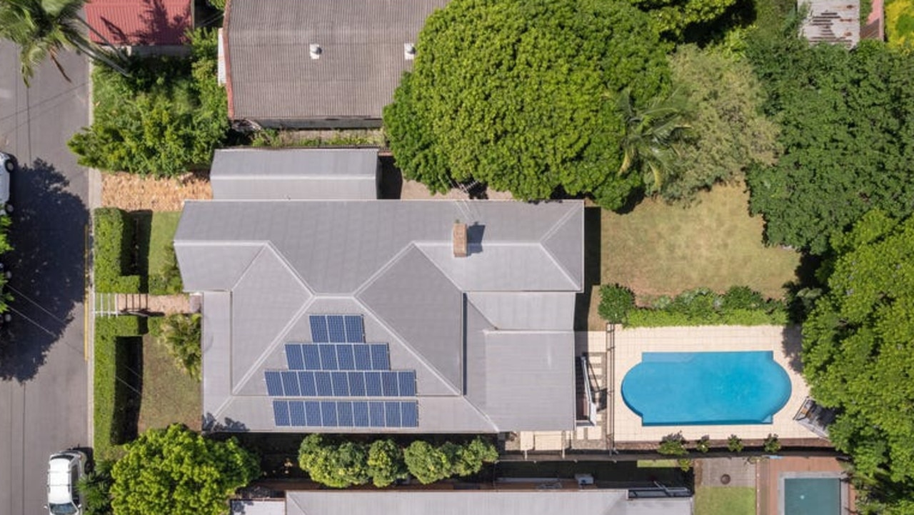 An aerial view of the Clayfield property