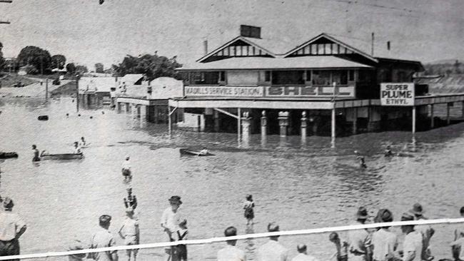 The Madills building on the corner of River Road and Monkland Street has withstood many floods, including the flood of 1955 when there was 20 feet 4 inches of water on the floor. Picture: Renee Albrecht