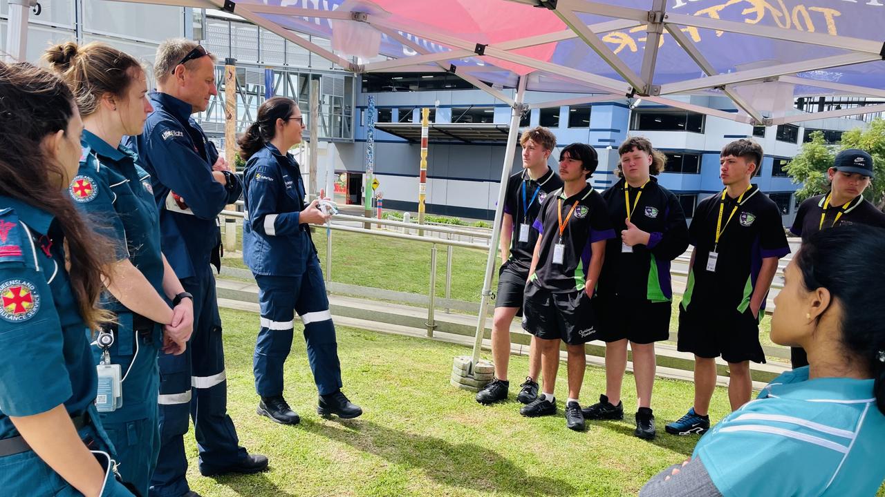 Year 11 Wilsonton State High School students workshop simulated trauma scenarios with Toowoomba Hospital emergency department doctors, paramedics and LifeFlight doctors as part of the PARTY program on Friday August 16.